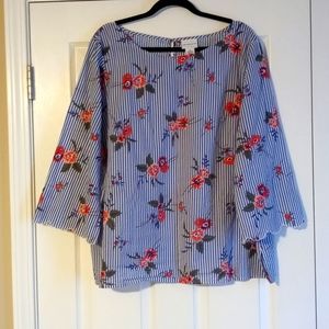 Liz Claiborne Floral Blouse (XXL)